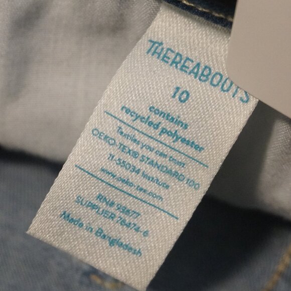 Thereabouts Denim Shorts Light Wash with Embroidered Flowers Stretch Girl’s 10 - Picture 5 of 6